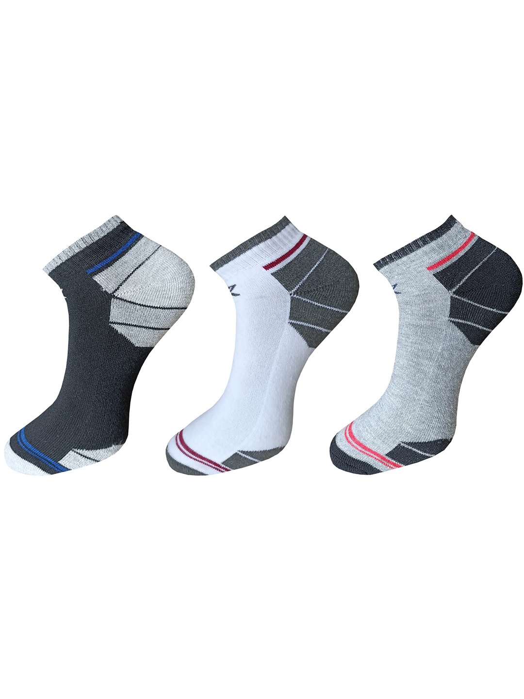 

HRX by Hrithik Roshan Men Pack Of 3 Patterned Ankle Length Socks, White