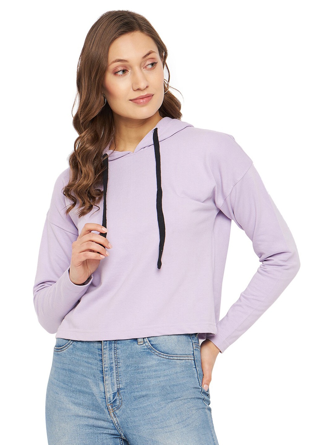 

DressBerry Women Purple Hooded Sweatshirt