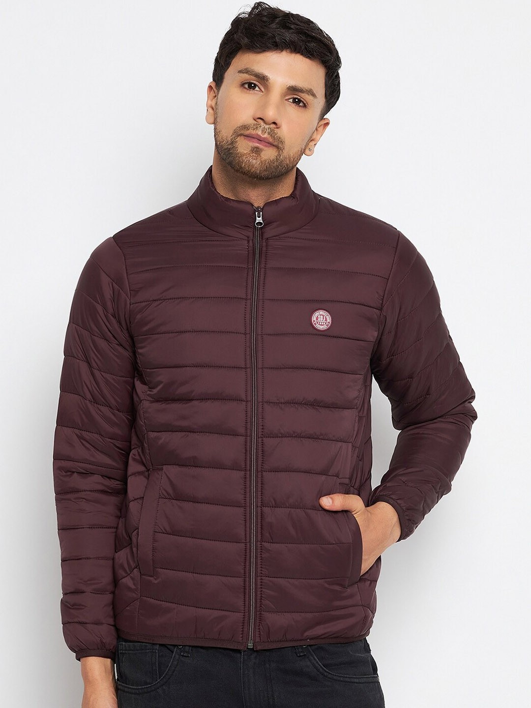 

Duke Stand Collar Padded Jacket, Maroon