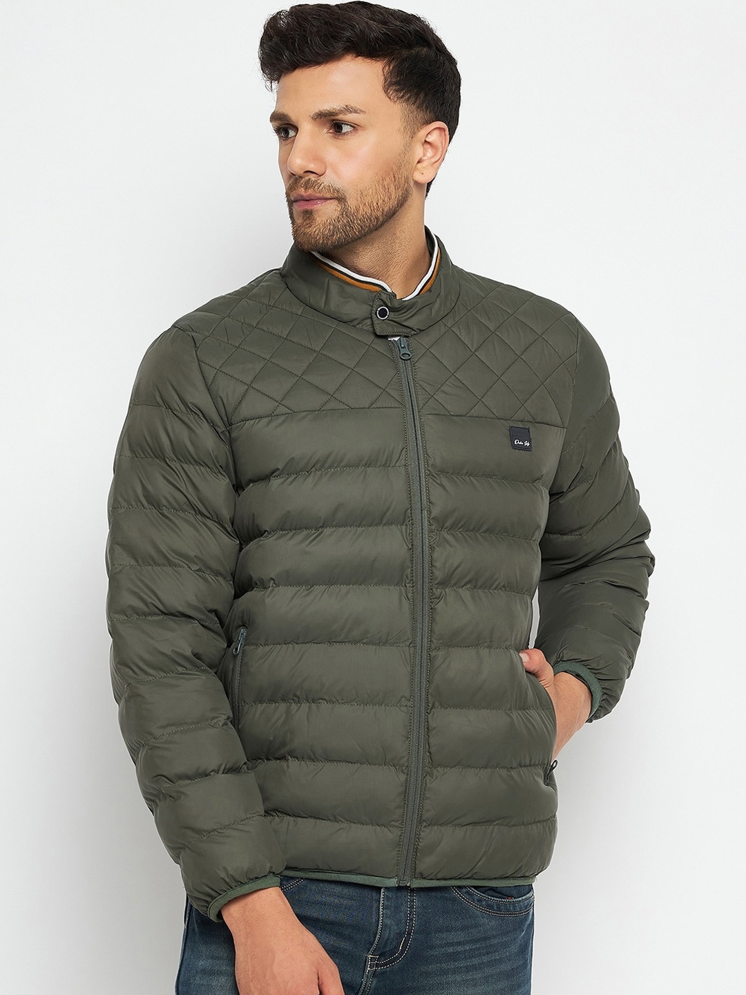 

Duke Mock Collar Padded Jacket, Green