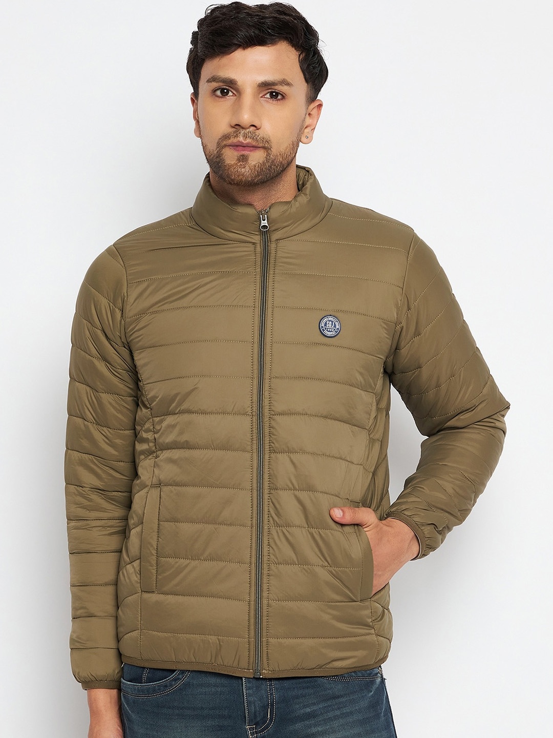 

Duke Stand Collar Padded Jacket, Beige