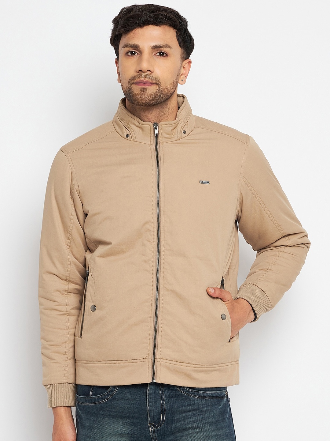 

Duke Stand Collar Padded Jacket, Beige