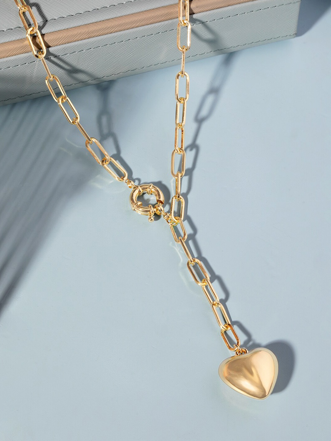 

Rubans Voguish 18k Gold Plated Tarnish-Free Waterproof Demi-Fine Chain Heart Necklace