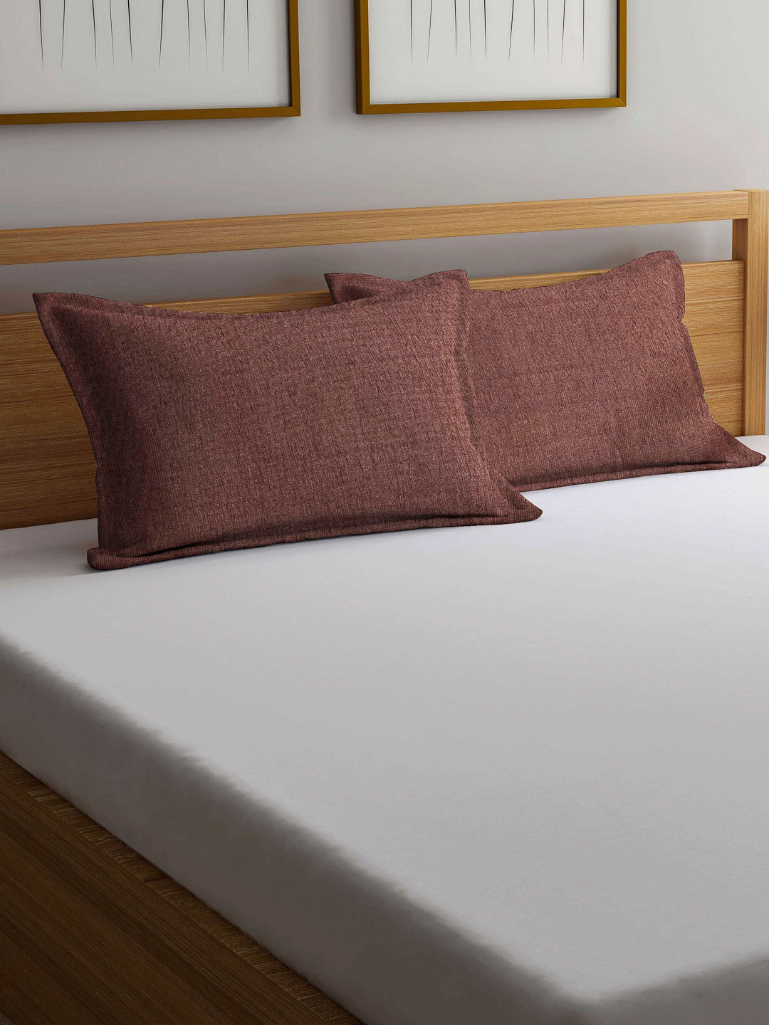 

Arrabi Brown 2 Pieces Cotton Pillow Covers