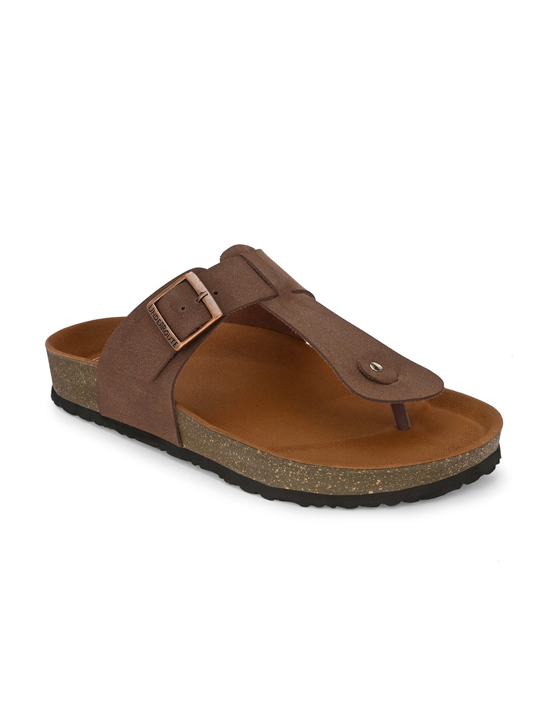

UNDERROUTE Men One-Toe Comfort Sandals, Brown