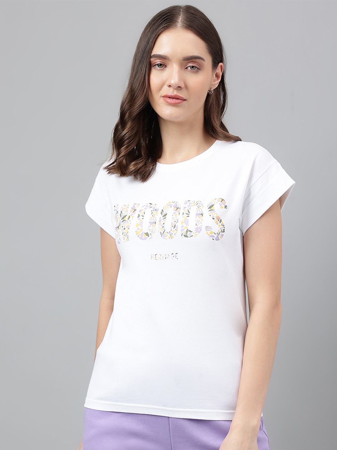 

Woods Typography Printed Cotton T-shirt, White