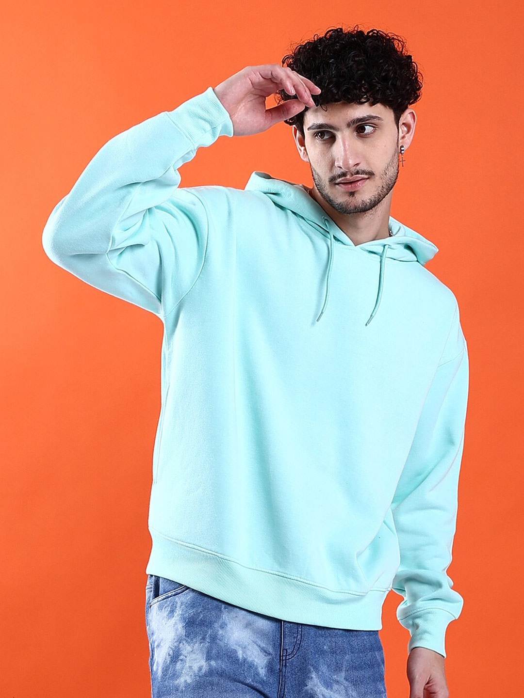 

The Indian Garage Co Hooded Long Sleeve Oversized Pullover Sweatshirt, Blue