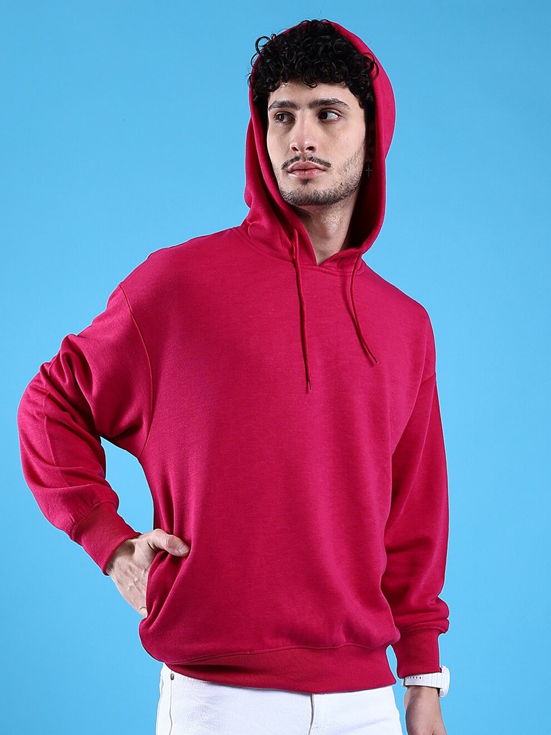 

The Indian Garage Co Hooded Long Sleeve Oversized Pullover Sweatshirt, Pink