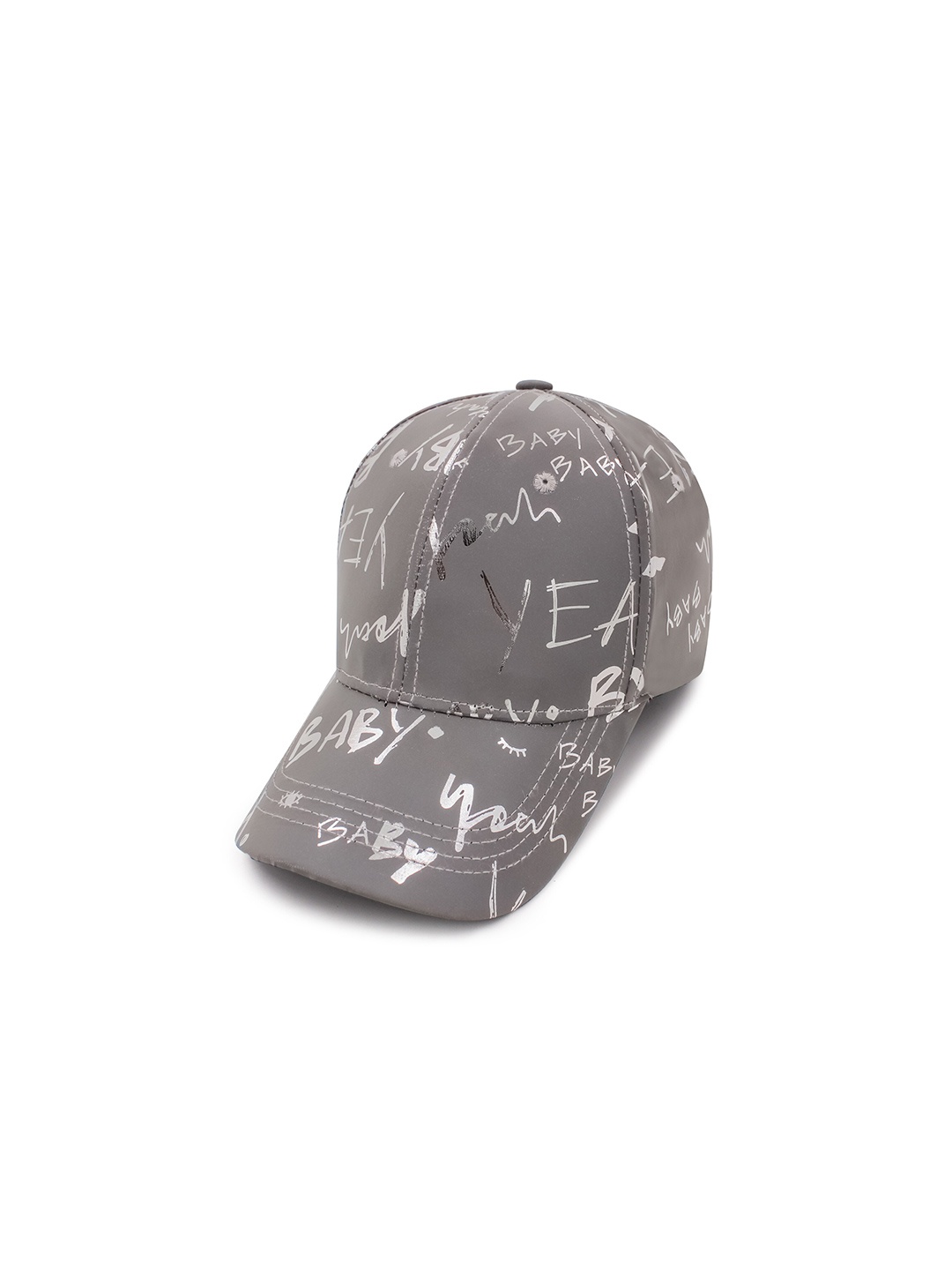 

JENNA Women Typography Printed Baseball Cap, Grey
