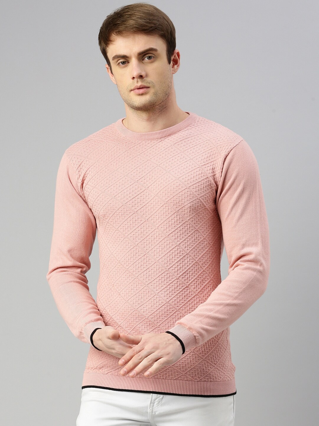

ZEDD Round Neck Cotton T-shirt, Pink