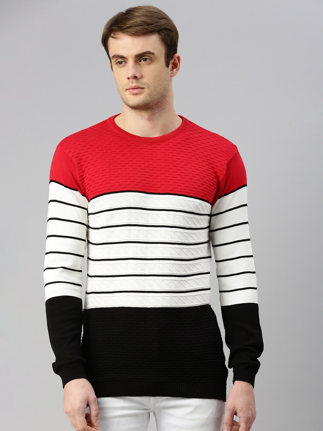 

ZEDD Striped Cotton T-shirt, Red