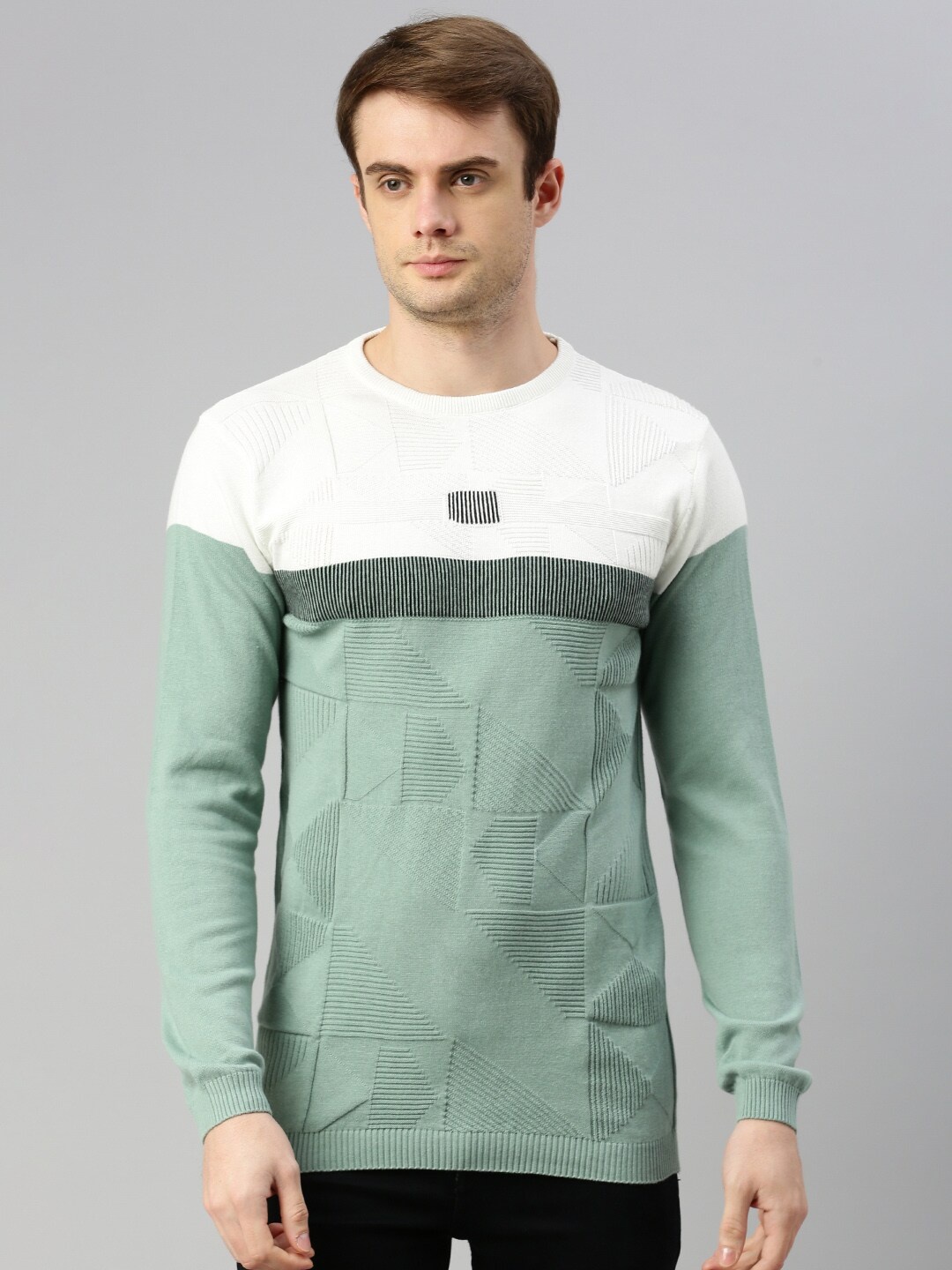 

ZEDD Colourblocked Cotton T-shirt, Green