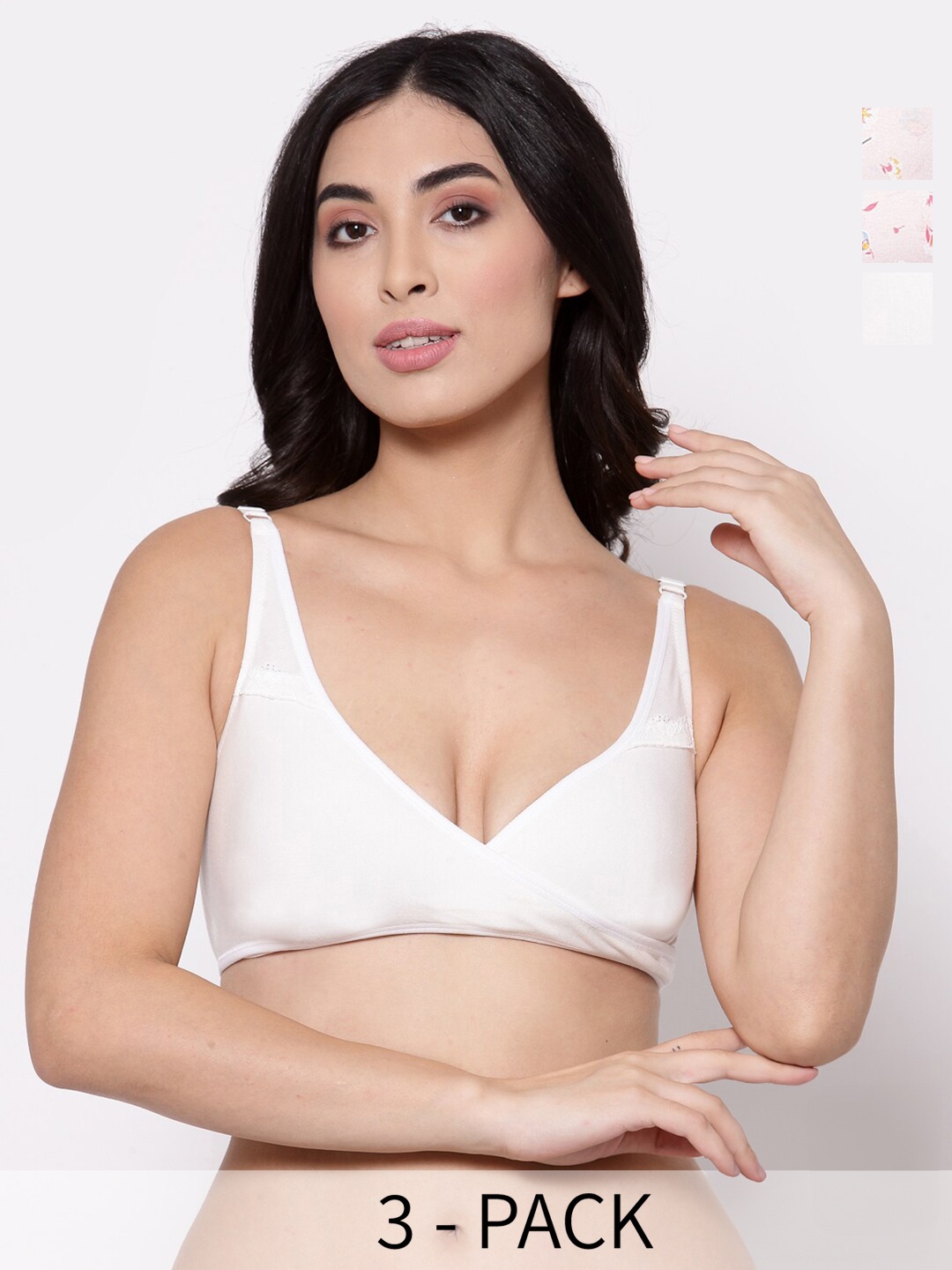 

Inner Sense Pack of 3 Full Coverage Antimicrobial Maternity Bra, Pink