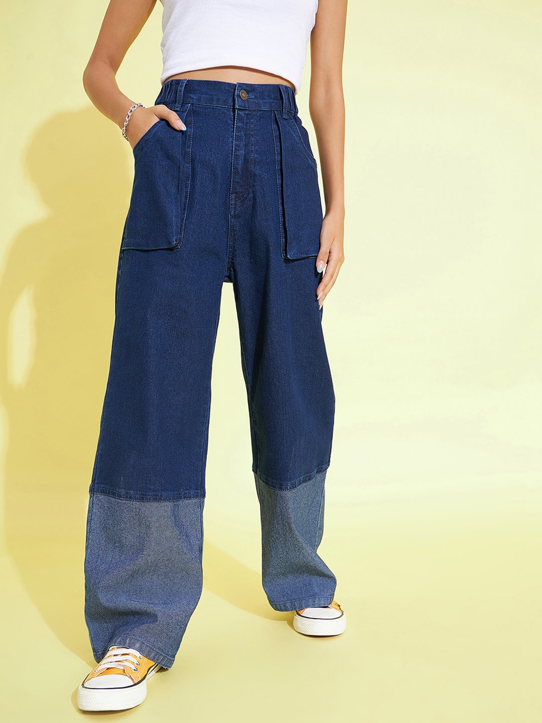 

Noh.Voh - SASSAFRAS Kids Girls Straight Fit Clean Look Jeans, Navy blue