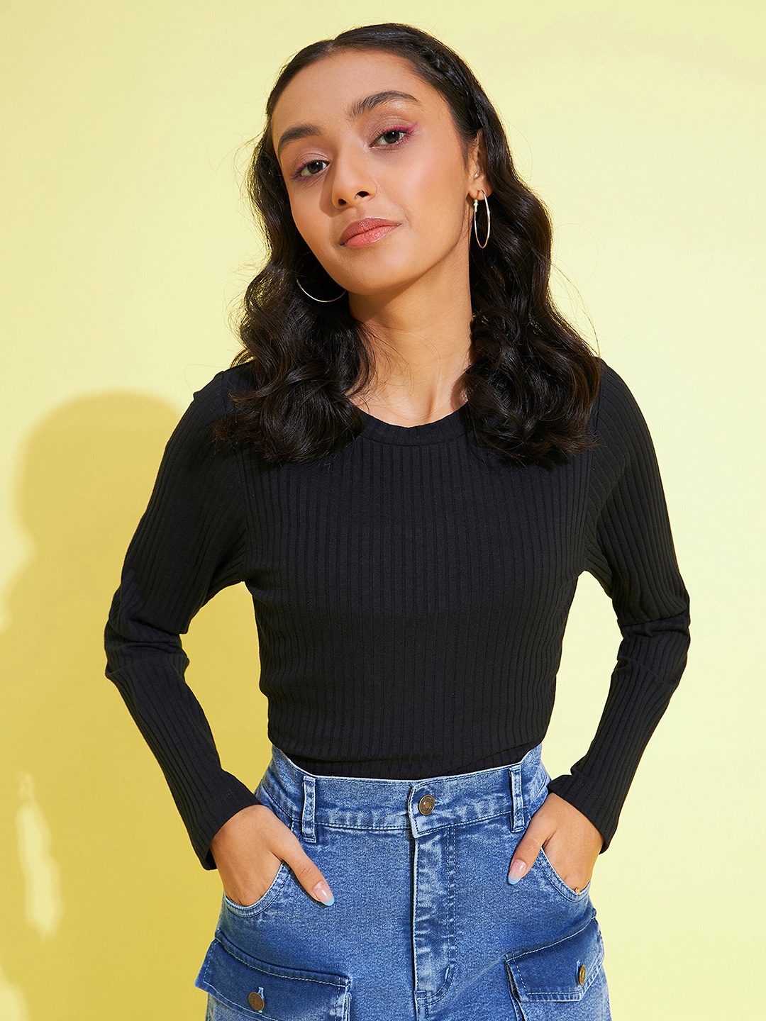 

Noh.Voh - SASSAFRAS Kids Ribbed Long Sleeves Top, Black