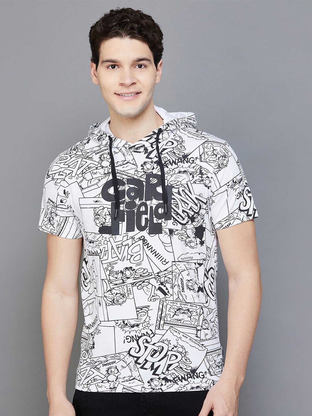 

Fame Forever by Lifestyle Typography Printed Hooded T-shirt, White