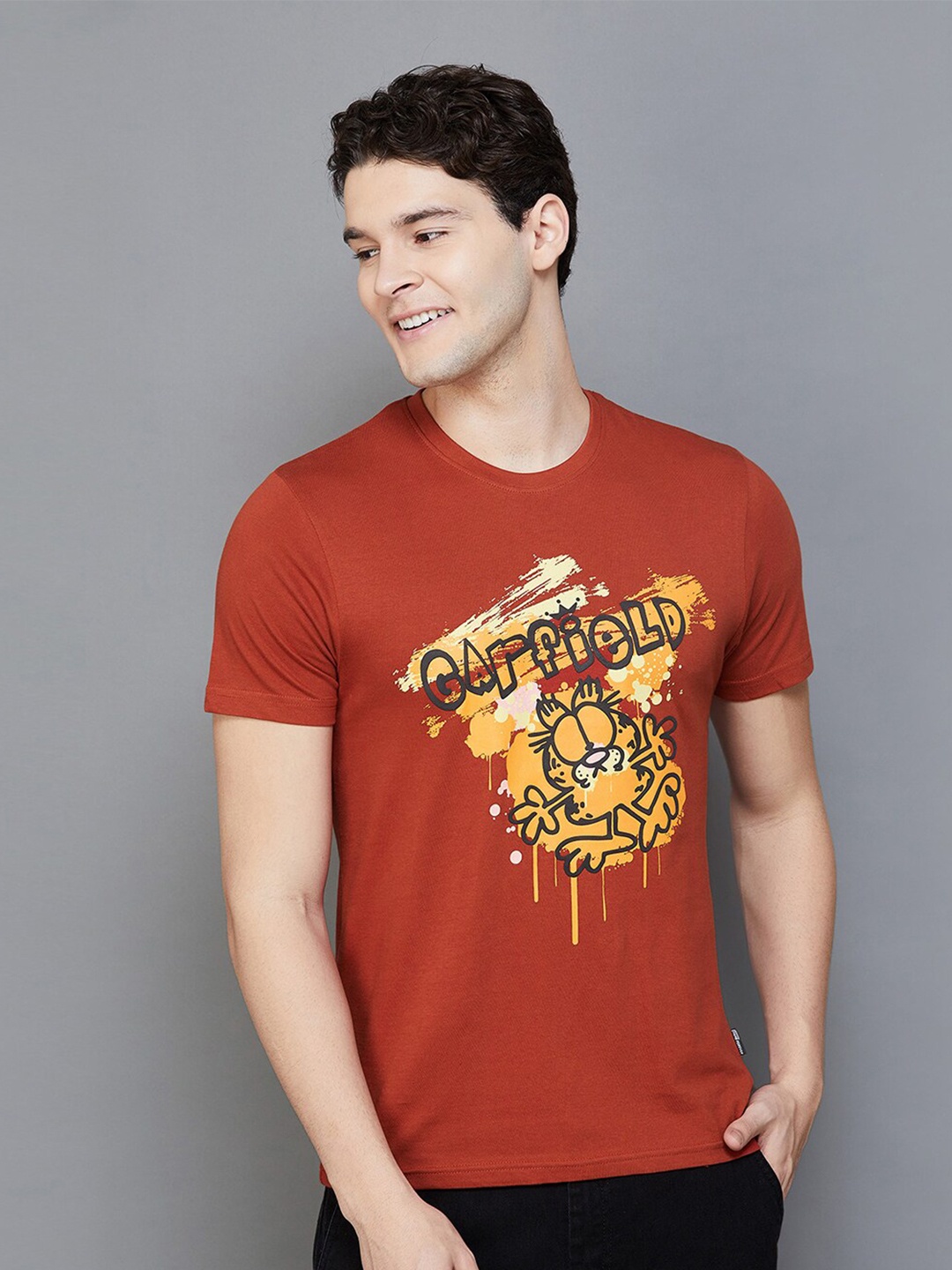 

Fame Forever by Lifestyle Garfield Printed Cotton T-shirt, Rust