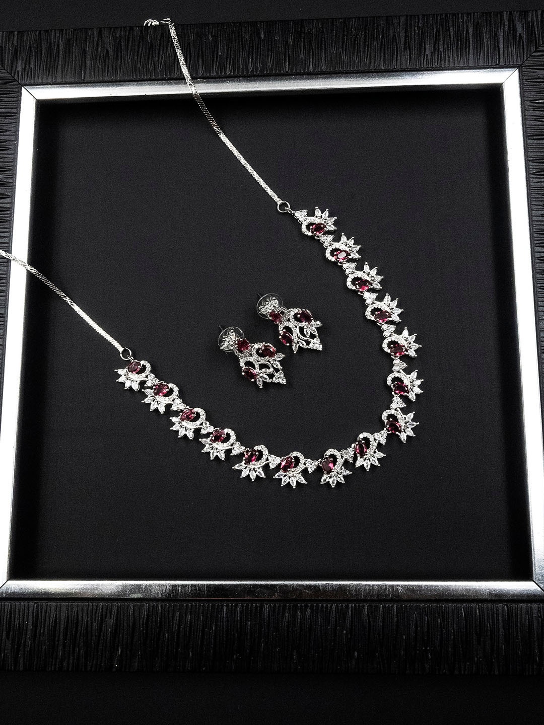 

StileAdda Silver-Plated AD-Studded Sleek Jewellery Set