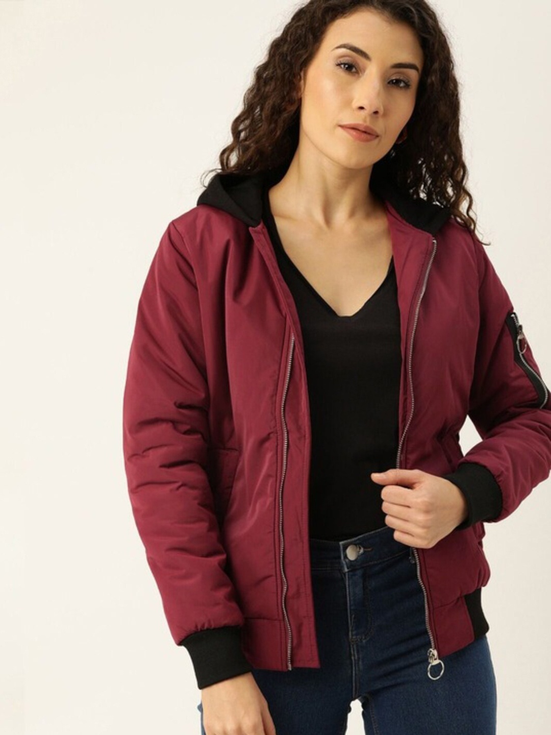 

Campus Sutra Maroon Windcheater Outdoor Sporty Jacket