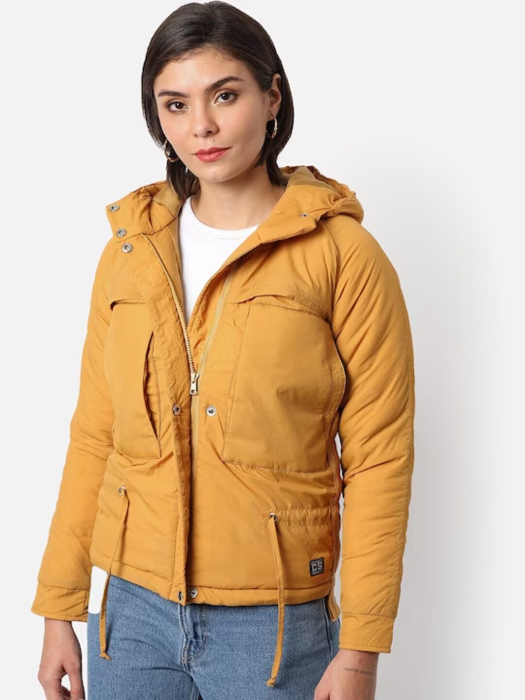 

Campus Sutra Women Yellow Windcheater Outdoor Padded Jacket