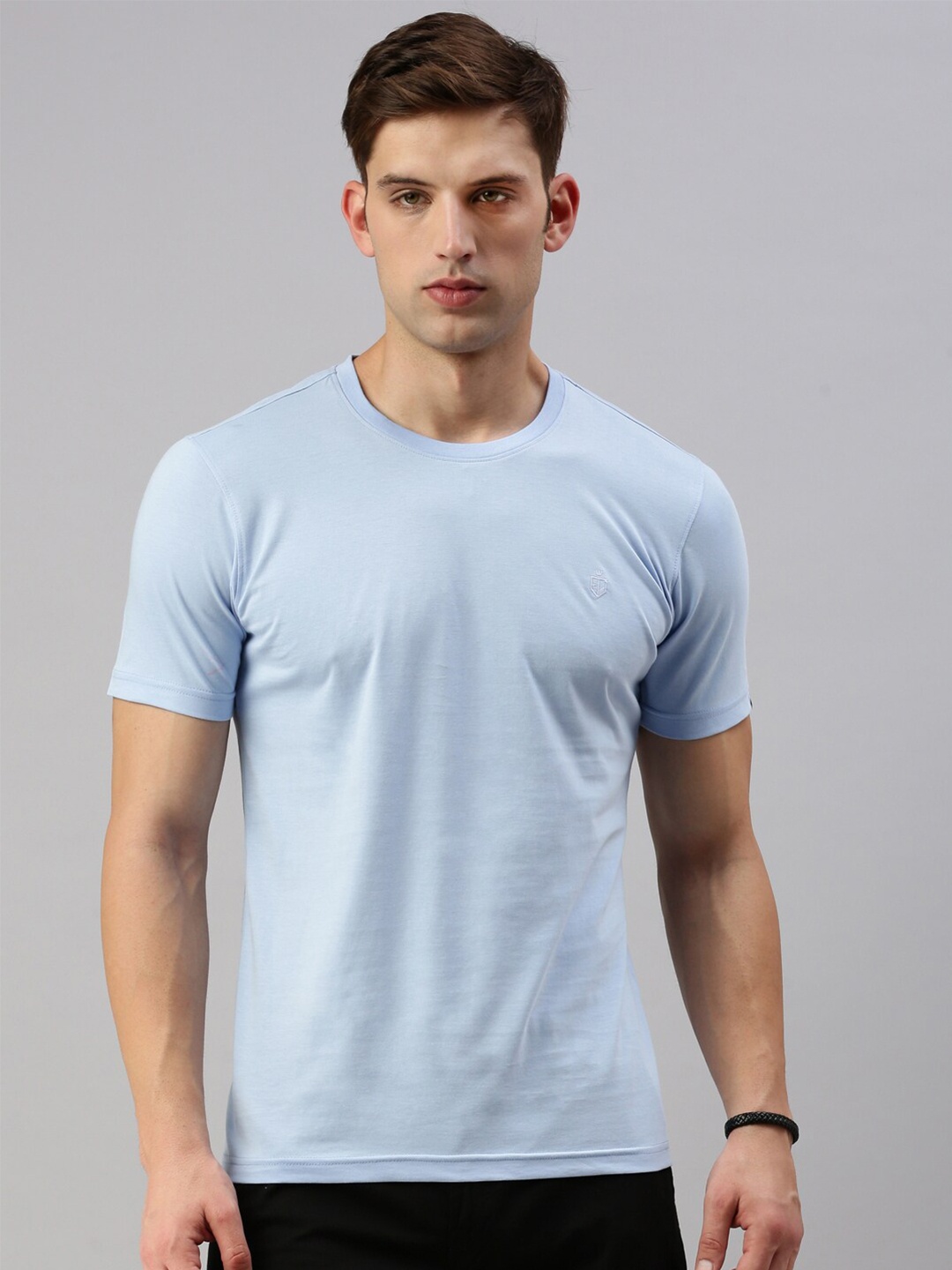 

ZEDD Round Neck Cotton Casual T-Shirt, Blue