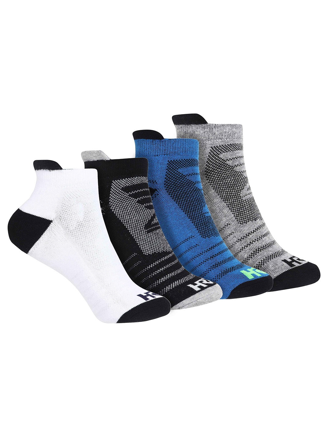 

HRX by Hrithik Roshan Pack Of 4 Patterned Ankle Length Socks, White