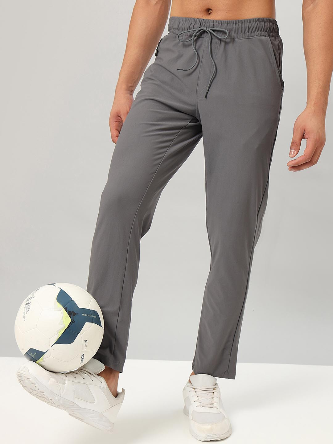 

Technosport Men Active Slim Fit Track Pants with Rapid Dry Technology, Grey