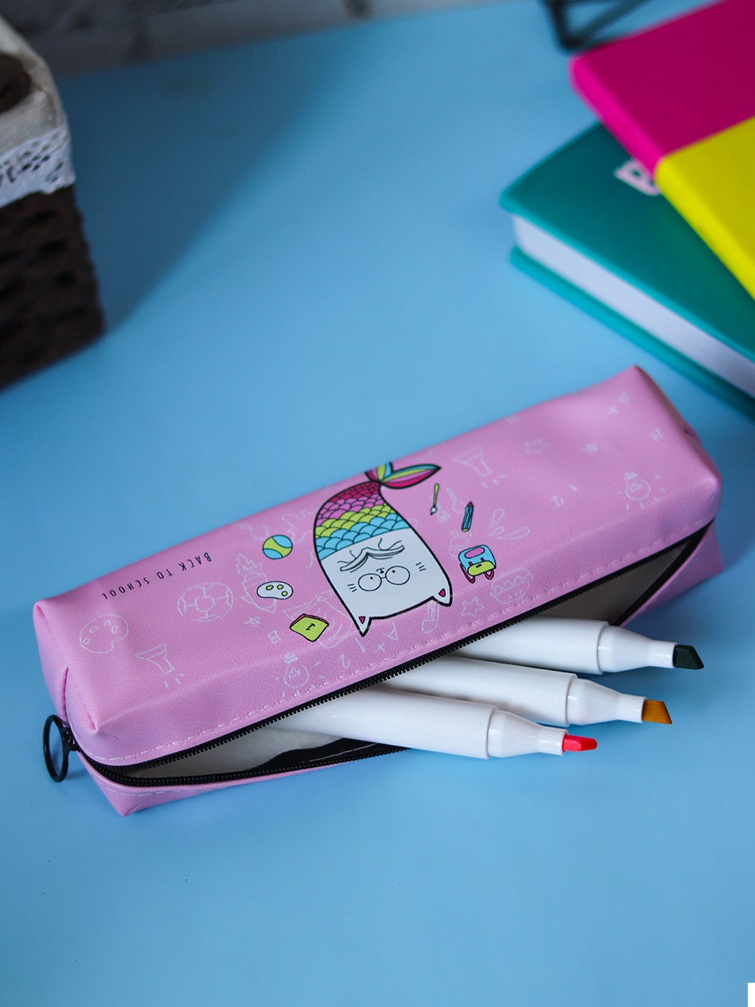 

MARKET99 Printed Stationery Pencil Pouch, Pink