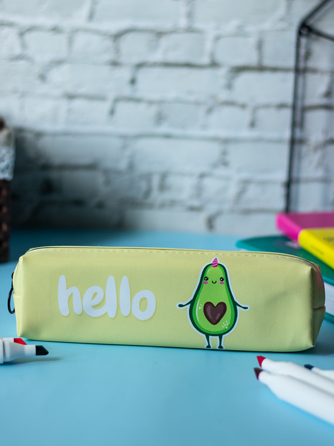

MARKET99 Printed Cute Pencil Pouch, Yellow