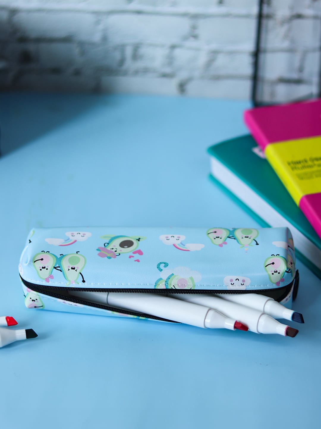 

MARKET99 Avacado Printed Rexine Pencil Pouch, Green