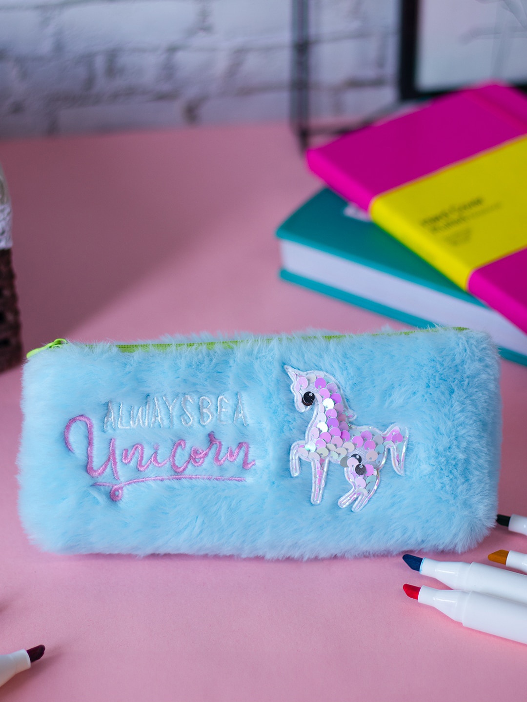 

MARKET99 Embroidered Pencil Pouch, Blue