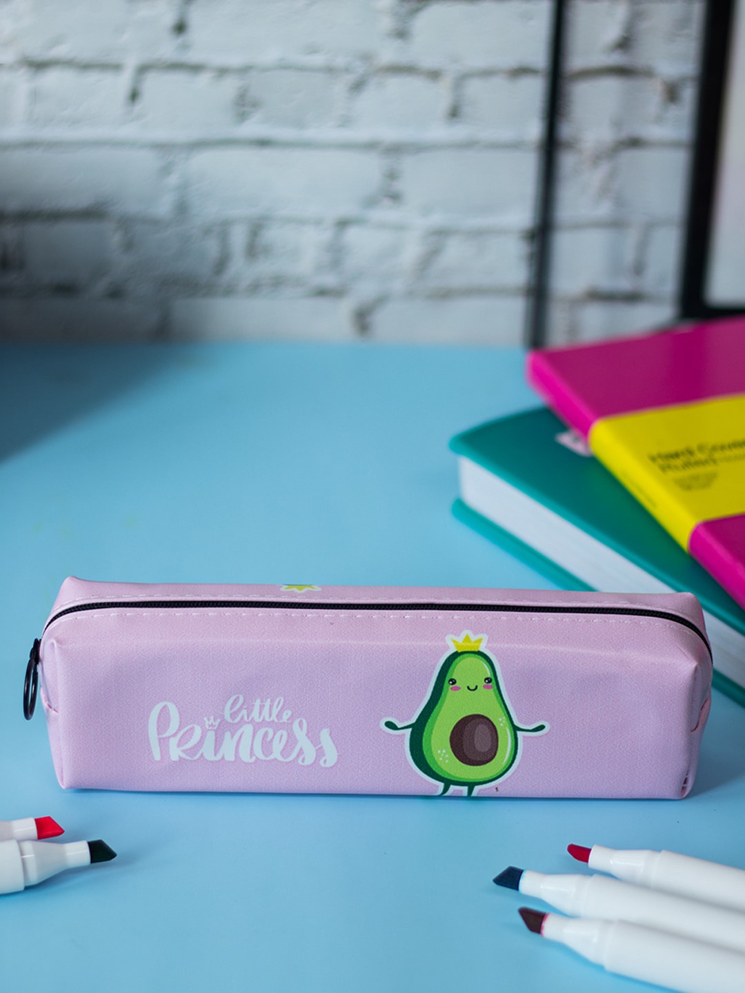 

MARKET99 Rexine Zipper Avacado Print Pencil Pouch, Pink