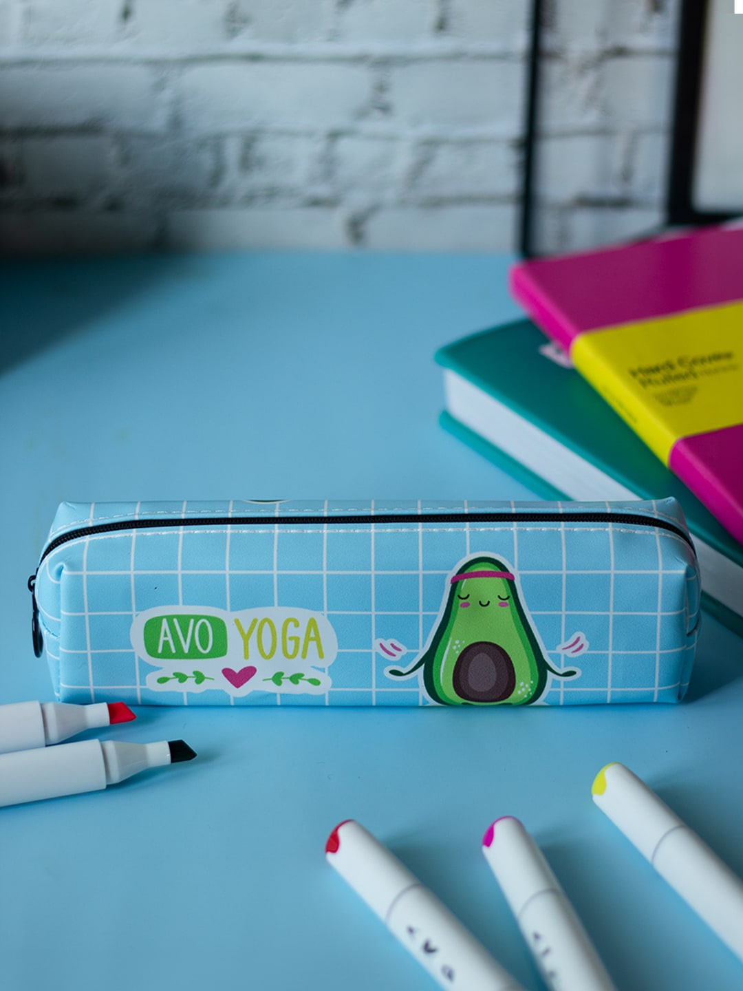 

MARKET99 Rexine Cute Avacado Print Pencil Pouch, Blue