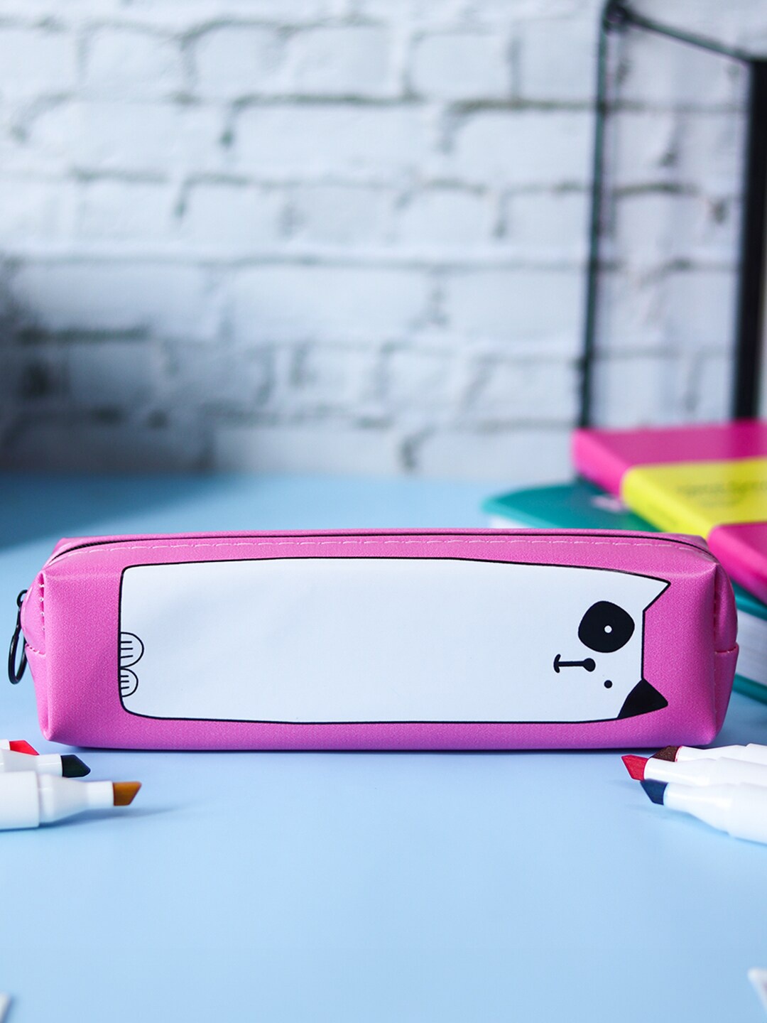 

MARKET99 Kids Cat Printed Pencil Holder Case, Pink