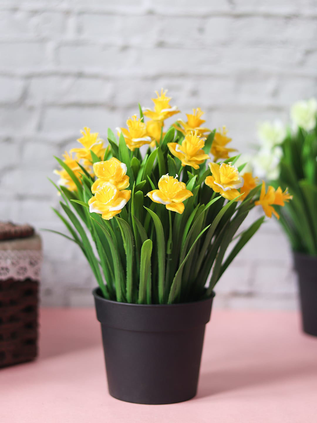 

MARKET99 Yellow & Black Artificial Flower Plant With Pot