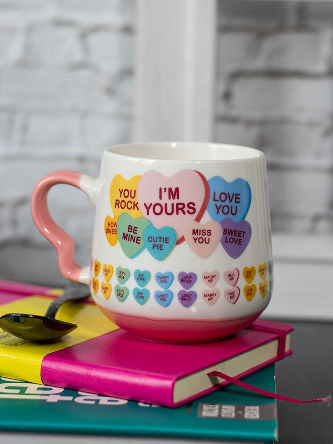 

MARKET99 White & Blue Printed Ceramic Glossy Mug 400ml
