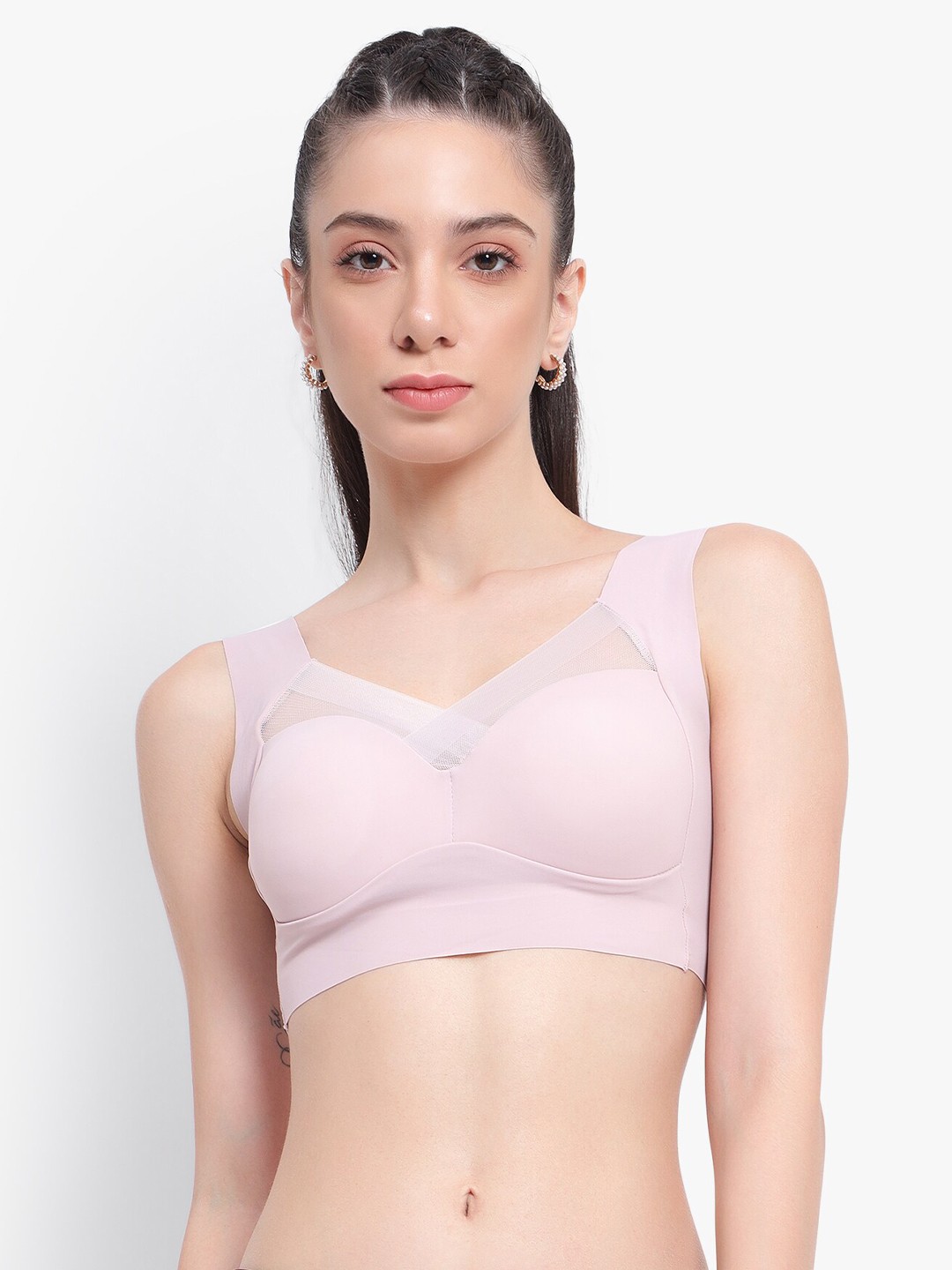 

PARKHA Full Coverage Heavily Padded 360 Degree Support Sports Bra, Pink