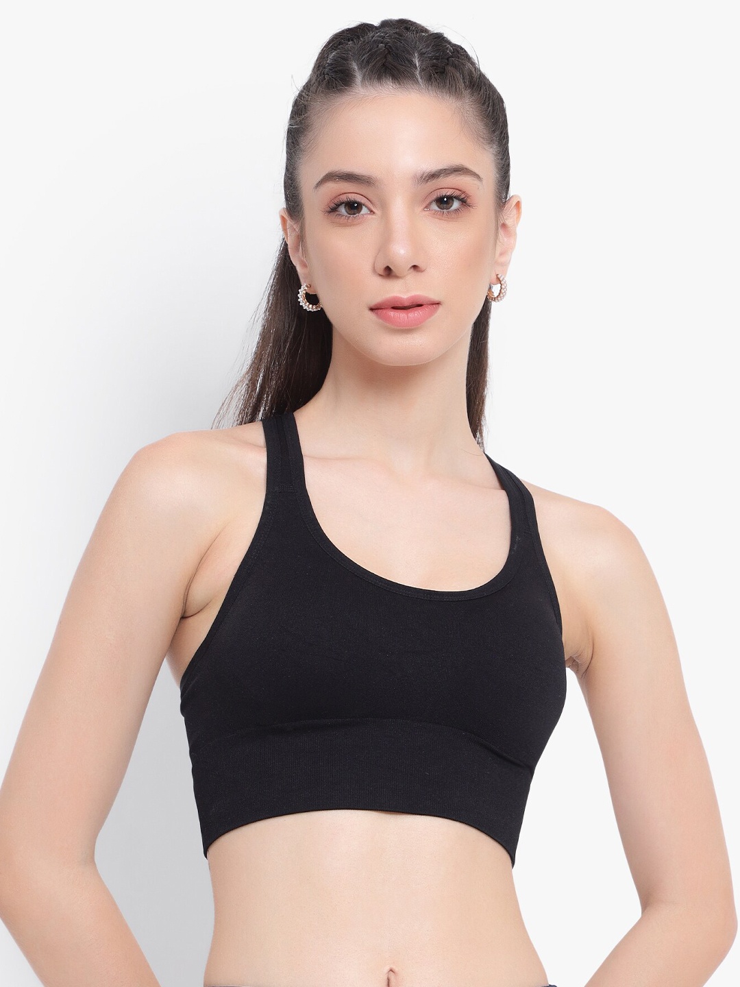 

PARKHA Full Coverage Moisture Wicking Sports Bra, Black