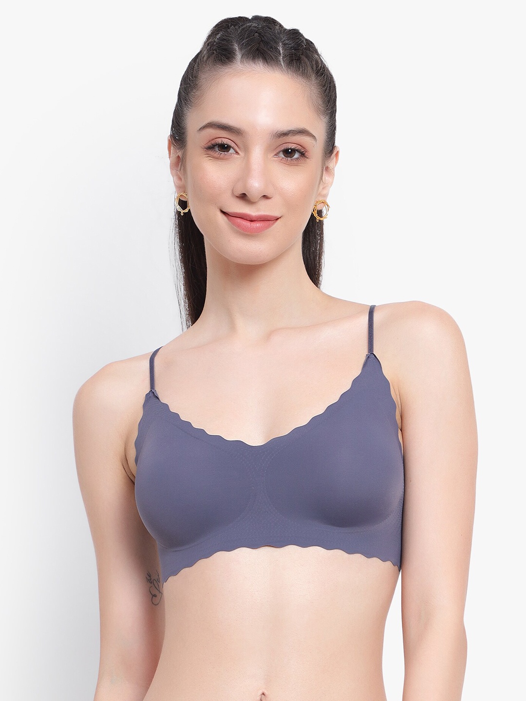 

PARKHA Full Coverage Removable Padding Non-Wired Bra With All Day Comfort, Blue