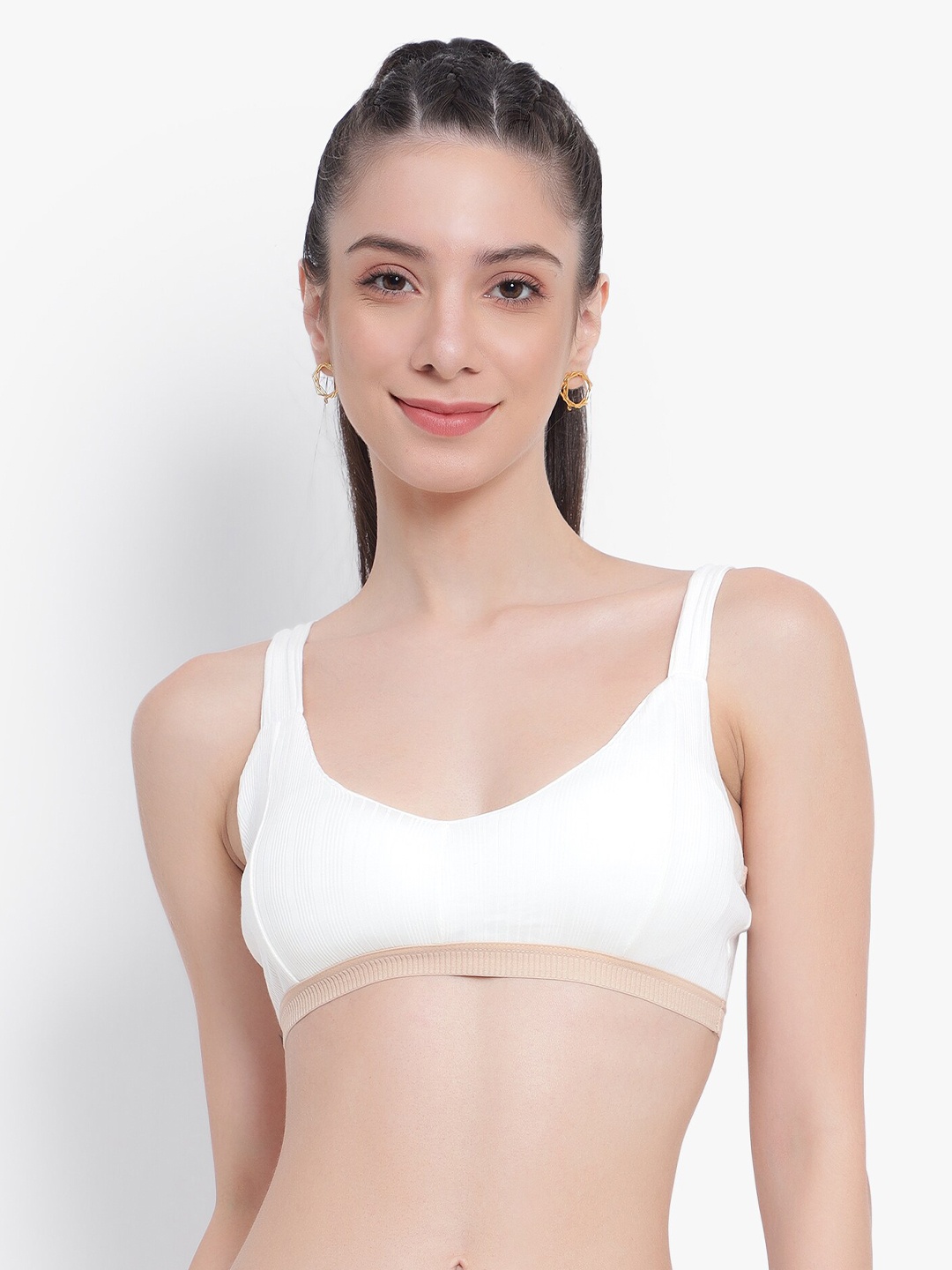 

PARKHA Full Coverage All Day Comfort Medium Support Bralette Bra, White