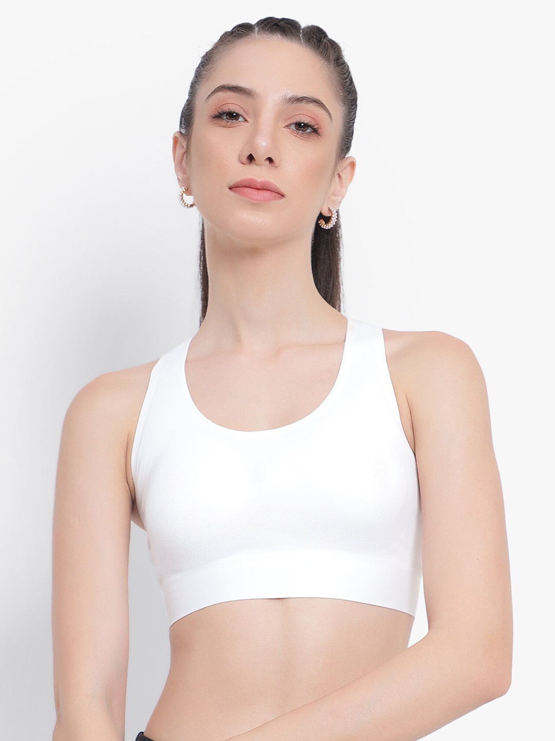 

PARKHA Full Coverage Heavily Padded Moisture Wicking Rapid-Dry High Support Workout Bra, White