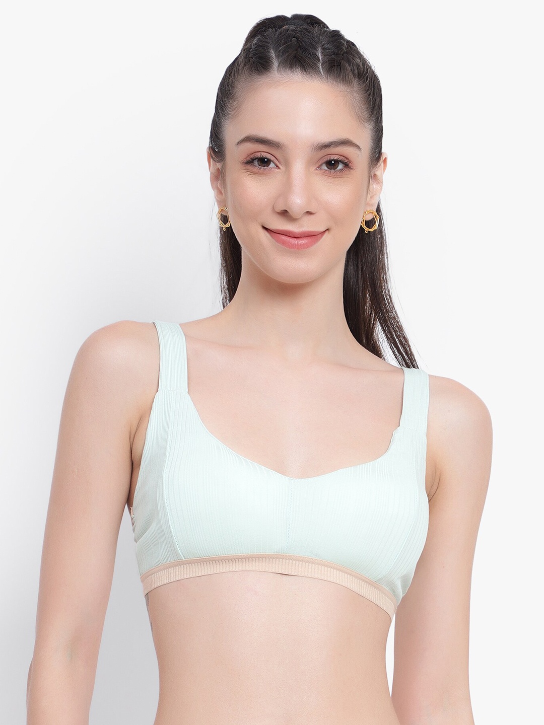 

PARKHA Full Coverage Removable Padding T-Shirt Bra All Day Comfort, Green