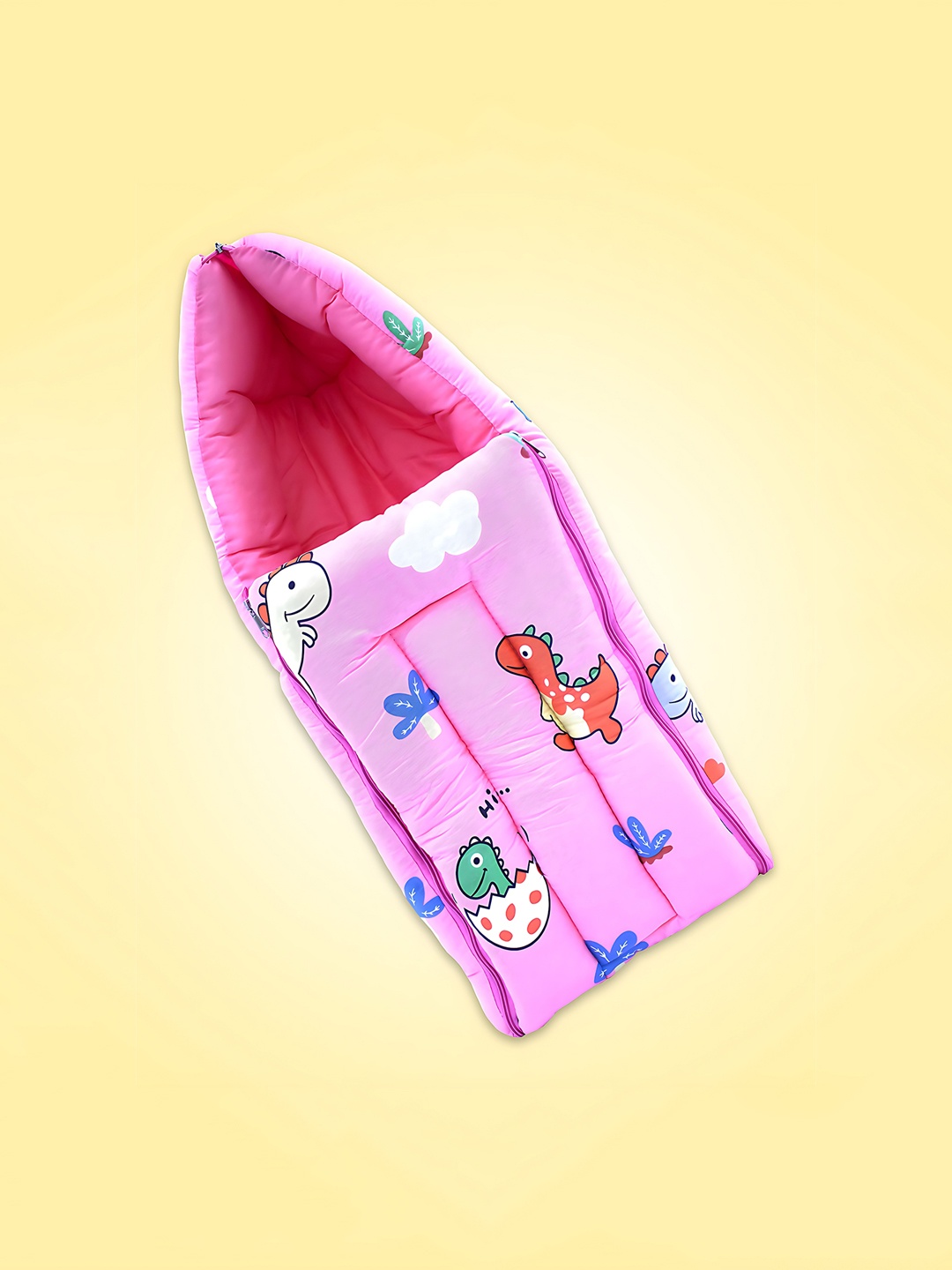 

Born Babies Infants Printed Cotton 2 In 1 Baby Carry Bed Cum Sleeping Bag, Pink