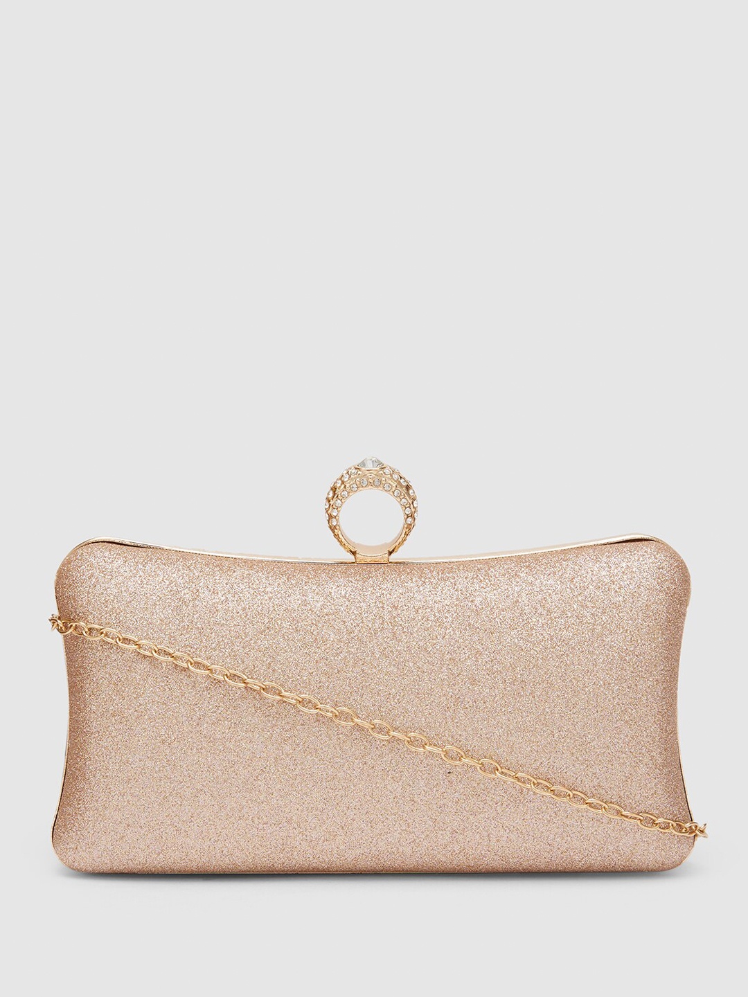 

Globus Women Embellished Party Box Clutch, Rose gold