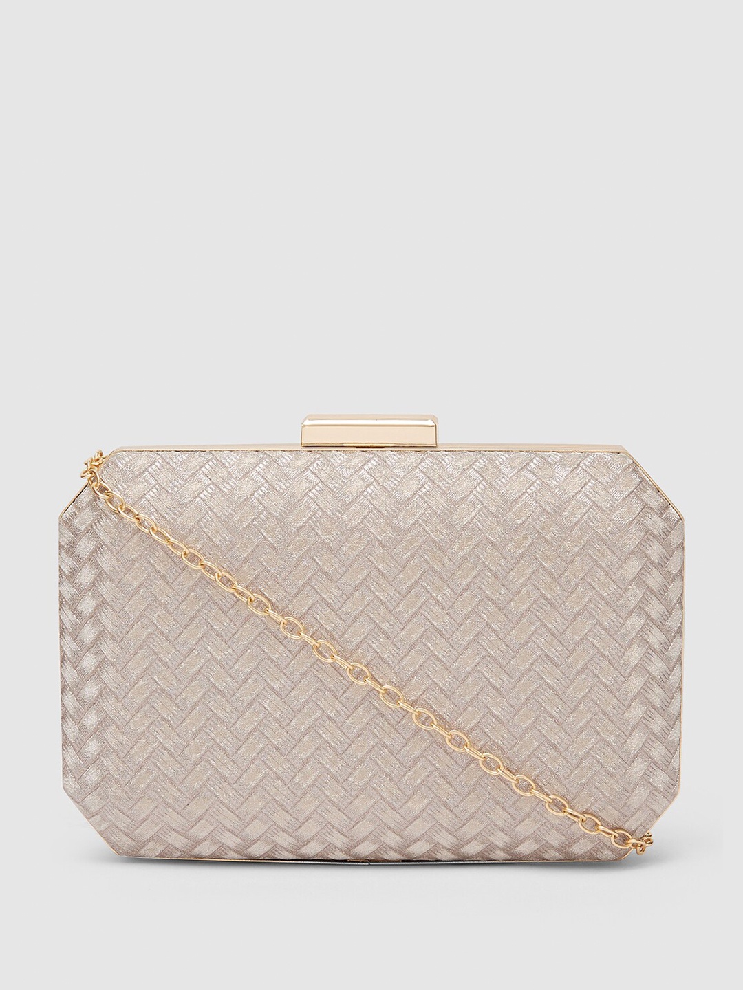 

Globus Women Gold Embellished Party Box Clutch