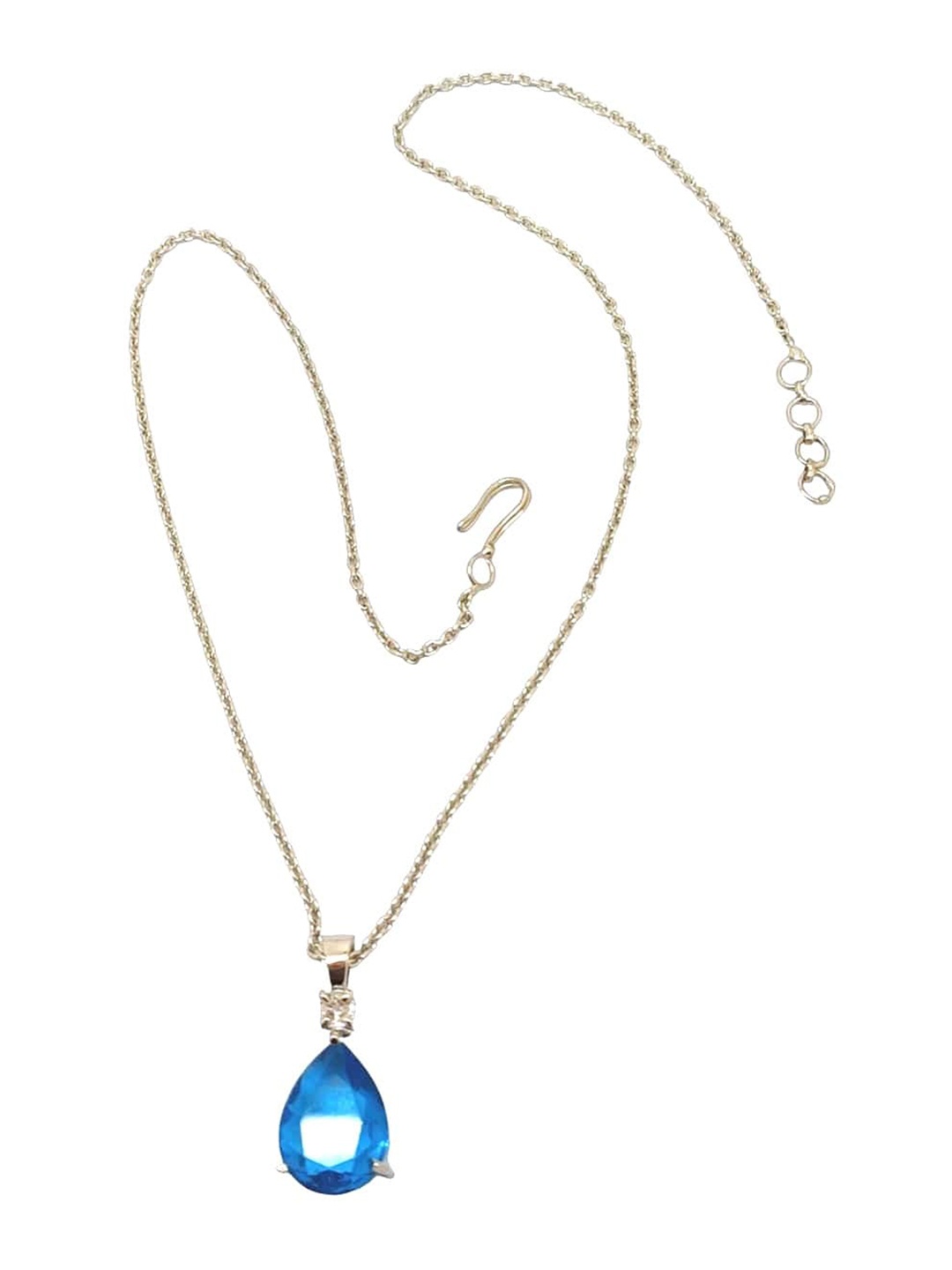 

FEMMIBELLA Silver-Plated Stone Studded Pendant Chain