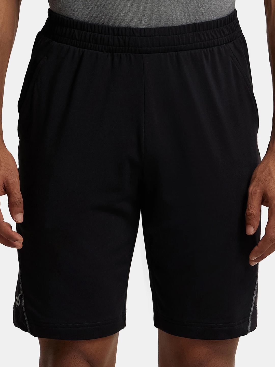 Jockey Men Black Running Sports Shorts with Antimicrobial Technology