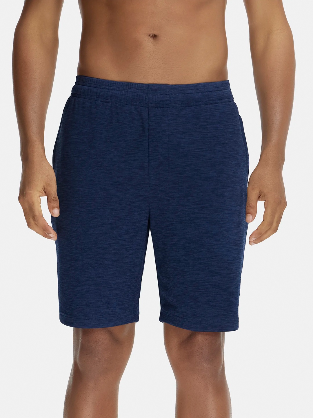 

Jockey Men Navy Blue Running Sports Shorts with Antimicrobial Technology