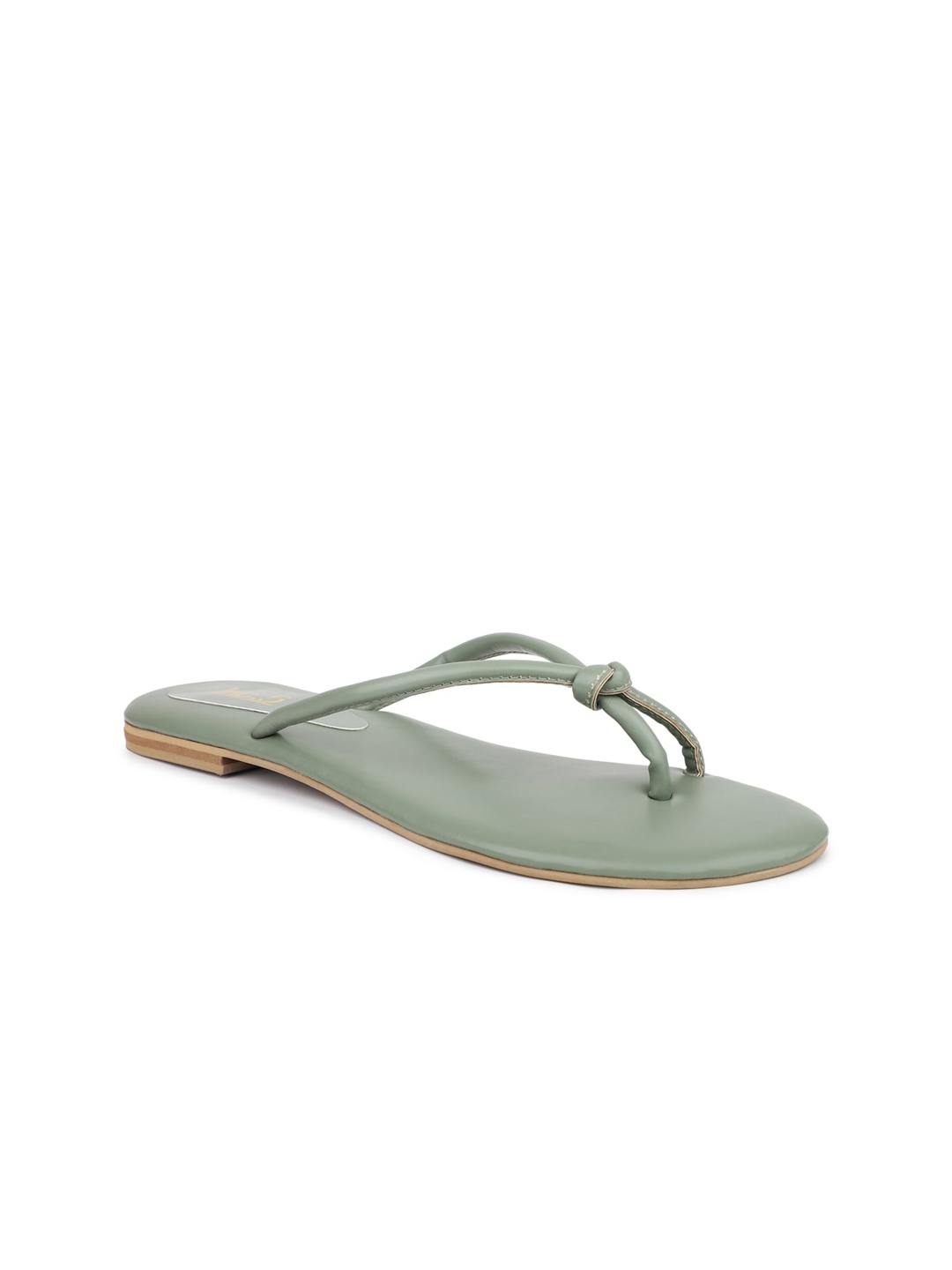 

Inc 5 Women Green One Toe Flats with Buckles