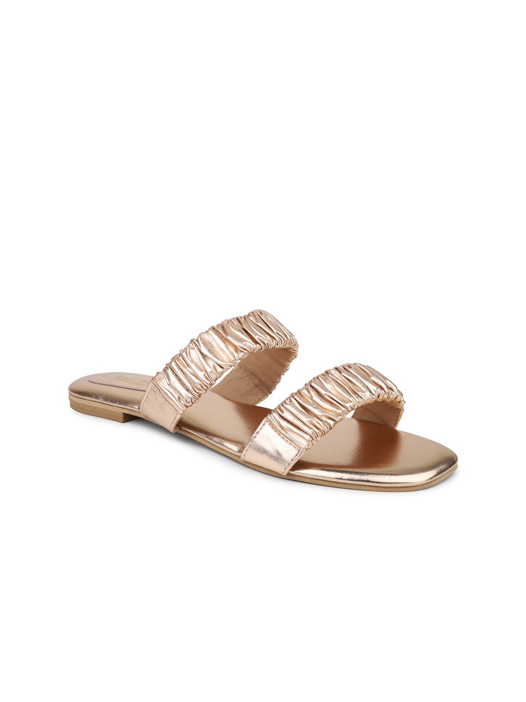 

Inc 5 Textured Open Toe Flats, Rose gold
